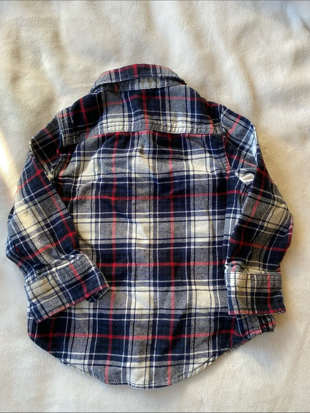 GAP Navy, White & Red Plaid Button-Down Shirt